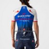 Completo Maglia + Pantaloncino con bretelle 2022 Quick-Step Alpha Vinyl Manica Corta Blu Bianco Donna